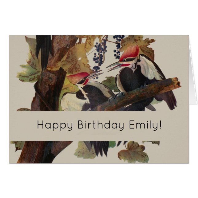 オードボンパイレーテッドウッドペッカ絵画ーの鳥 (正面横)