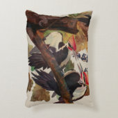 オードボンパイレーテッドウッドペッカ絵画ーの鳥 アクセントクッション (正面(垂直))