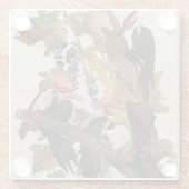 オードボンパイレーテッドウッドペッカ絵画ーの鳥 ガラスコースター (裏面)