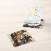 オードボンパイレーテッドウッドペッカ絵画ーの鳥 スクエアペーパーコースター (インサイチュ)