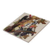 オードボンパイレーテッドウッドペッカ絵画ーの鳥 タイル (側面)