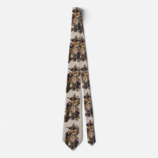 オードボンパイレーテッドウッドペッカ絵画ーの鳥 ネクタイ (正面)