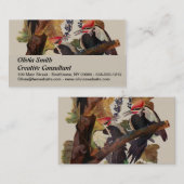 オードボンパイレーテッドウッドペッカ絵画ーの鳥 名刺 (正面/裏面)