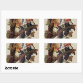 オードボンパイレーテッドウッドペッカ絵画ーの鳥 長方形シール (シート)