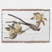 オードボンフォーテイルフライキャッチャーバードヴィンテージアート スローブランケット (正面)