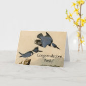 オードボンベルテッドキングフィッシャー野生鳥 カード (黄色い花)