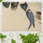 オードボンベルテッドキングフィッシャー野生鳥 キッチンタオル (折り畳み)