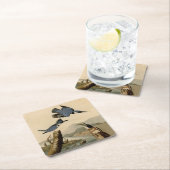 オードボンベルテッドキングフィッシャー野生鳥 スクエアペーパーコースター (インサイチュ)