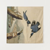 オードボンベルテッドキングフィッシャー野生鳥 タペストリー (正面(横))