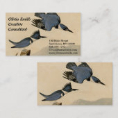 オードボンベルテッドキングフィッシャー野生鳥 名刺 (正面/裏面)