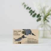 オードボンベルテッドキングフィッシャー野生鳥 名刺 (スタンド正面)