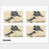 オードボンベルテッドキングフィッシャー野生鳥 長方形シール (シート)