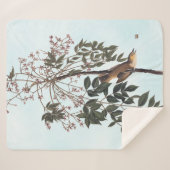 オードボンホワイトアイドヴィレオ歌鳥アート シェルパブランケット (正面(横))