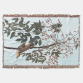 オードボンホワイトアイドヴィレオ歌鳥アート スローブランケット (正面)