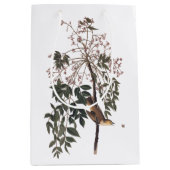 オードボンホワイトアイドヴィレオ歌鳥アート ミディアムペーパーバッグ (正面)