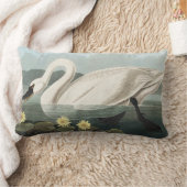 オードボンホワイトスワン水鳥絵を描ズ ランバークッション (ブランケット)