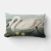 オードボンホワイトスワン水鳥絵を描ズ ランバークッション (正面)