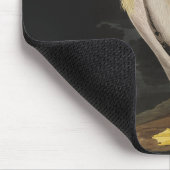 オードボンホワイトペリカンバードヴィンテージプリント マウスパッド (コーナー)