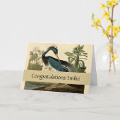 オードボンルイジアナヘロンバーズアメリカアート カード (黄色い花)