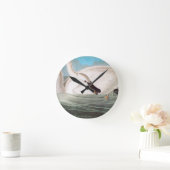 オードボン：トランペーター・スワン ラウンド壁時計 (ホーム)