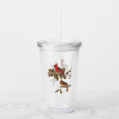 オードボン（鳥）ショウジョウコウカンチョウペアインワイルドアーモンドツリー アクリルタンブラー (正面)