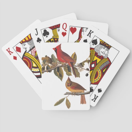 オードボン（鳥）ショウジョウコウカンチョウペアインワイルドアーモンドツリー トランプ (裏面)