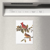 オードボン（鳥）ショウジョウコウカンチョウペアインワイルドアーモンドツリー マグネット (インサイチュ (食洗機))