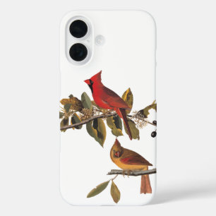 オードボン（鳥）ショウジョウコウカンチョウペアインワイルドアーモンドツリー iPhone 16ケース