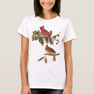 オードボン(鳥)ショウジョウコウカンチョウペアインワイルドアーモンドツリー Tシャツ