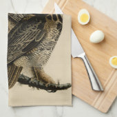 オードボ素晴らしンのアメリカの鳥から生まれた角型フクロウ キッチンタオル (四つ折り)