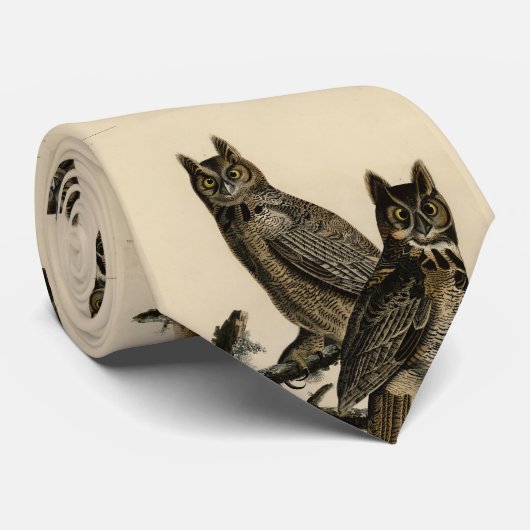 オードボ素晴らしンのアメリカの鳥から生まれた角型フクロウ ネクタイ (ロール)