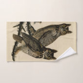 オードボ素晴らしンのアメリカの鳥から生まれた角型フクロウ バスタオルセット (ハンドタオル)