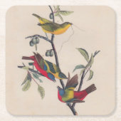 オードボ絵を描ンバント野生動物 スクエアペーパーコースター (正面)