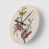 オードボ絵を描ンバント野生動物 ラウンド壁時計 (傾斜)