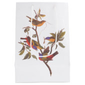 オードボ色彩の鮮やかンバント鳥は野生の梅 ミディアムペーパーバッグ (裏面)