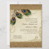 オードリージャンヌピーコック&フェザーヴィンテージダマスク 招待状 (裏面)