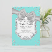 オードリーブルービッグホワイトボウダイヤモンドブライダルシャワー 招待状 (スタンド正面)