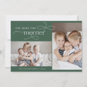 オードリー緑のクリスマスカード誕生のお知らせ シーズンカード (正面)