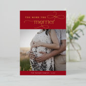 オードリー赤いホイルのクリスマス妊娠の発表 箔シーズンカード (立ち正面)