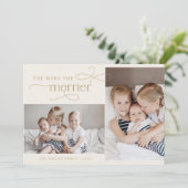 オードリー金ゴールドかわいいクリスマスカード誕生のお知らせ シーズンカード (スタンド正面)