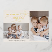 オードリー金箔クリスマスカード誕生発表 箔シーズンカード (正面)