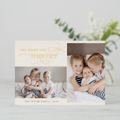 オードリー金箔クリスマスカード誕生発表 箔シーズンカード (立ち正面)