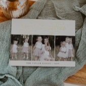 オードリー金箔ファミリーフォトヴィンテージクリスマス 箔シーズンカード