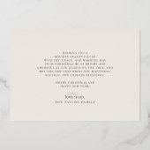 オードリー金箔ファミリーフォトヴィンテージクリスマス 箔シーズンカード (裏面)