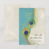 オードリー・ジーン・ピカック・フィザー・アクア・ダマスク・インビテート 招待状 (正面/裏面)