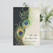 オードリー・ジーン・ピーコック・フェザー・ブラック・ダマスク・インビテ 招待状 (スタンド正面)