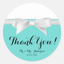 オードリー ティール ホワイト ボウ モダン グラム スイート16 パーティー ラウンドシール