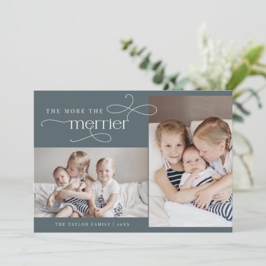 オードリー・ブルーかわいいクリスマスカード誕生のお知らせ シーズンカード (スタンド正面)