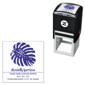 オーナストロピカルグリーンリー差出人住所4ライン セルフインキングスタンプ (インサイチュ)