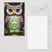 オーナット製の豪華な複雑な冬の春フクロウ 名刺 (正面/裏面)